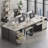 Labelle 55'' Light Grey Home Office Desks with 2 Storage Drawers, Reversible Computer Desks with Keyboard Tray and Open Shelf-101460814