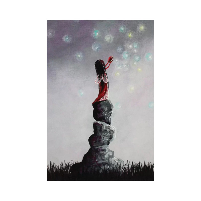 Little Garnet Fairy - Print on Canvas, 30.48 cm H x 45.72 cm W, Wrapped Canvas