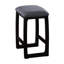 Tabouret de comptoir de hauteur rustique avec assise rembourrée grise - Coussin de chambre vieilli