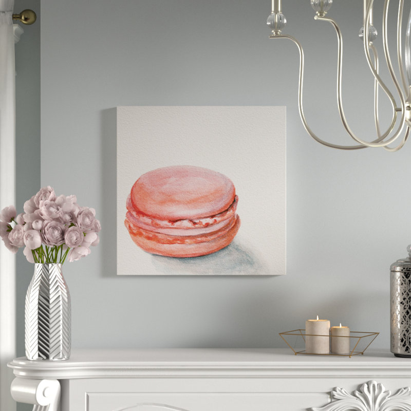 Raspberry Macaron, reproduction d'art sur toile tendue, H 18 po x l 18 po x P 1,5 po, Toile avec cadre flottant noir
