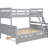 Twin Over Full Bunk Bed With , Gray Trundle & Strong Stability Guardrail, Stable-1952738860