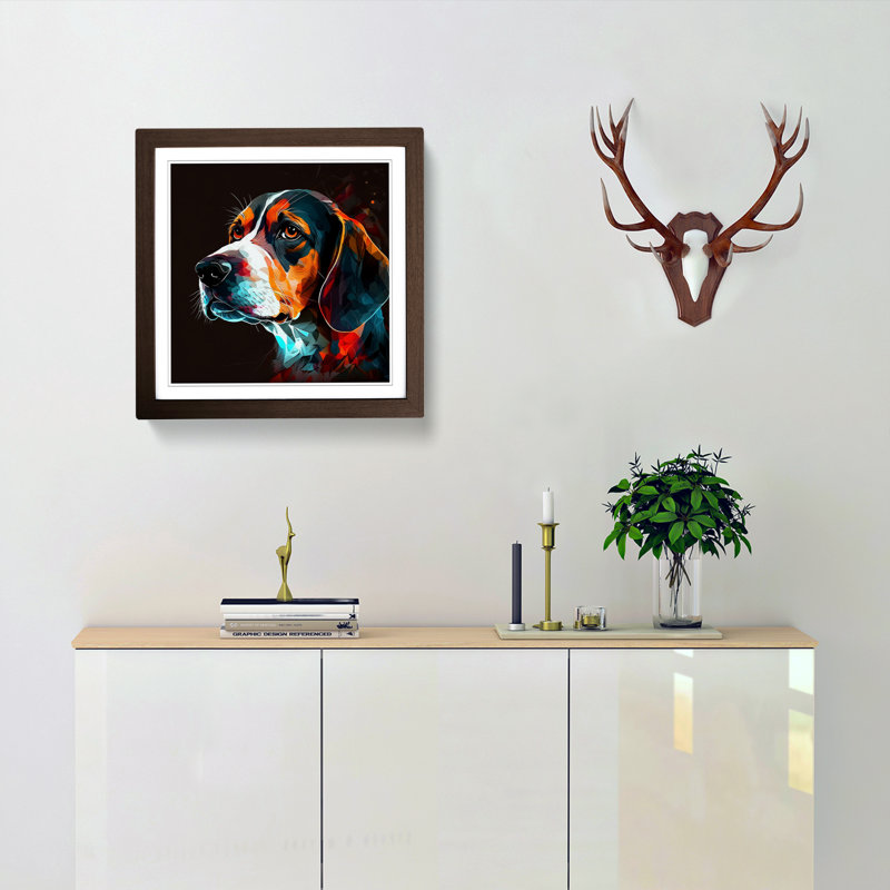 Single Picture Frame Print on Wood, Walnut