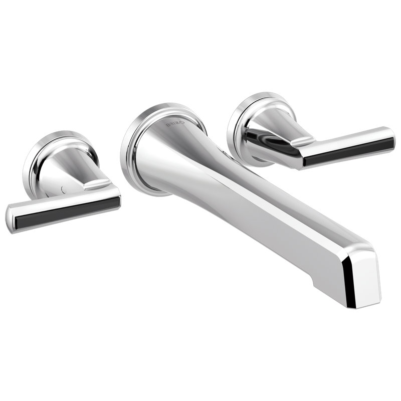 Levoir® Two-Handle Wall Mount Tub Filler - Less Handles, Luxe Nickel, Lever