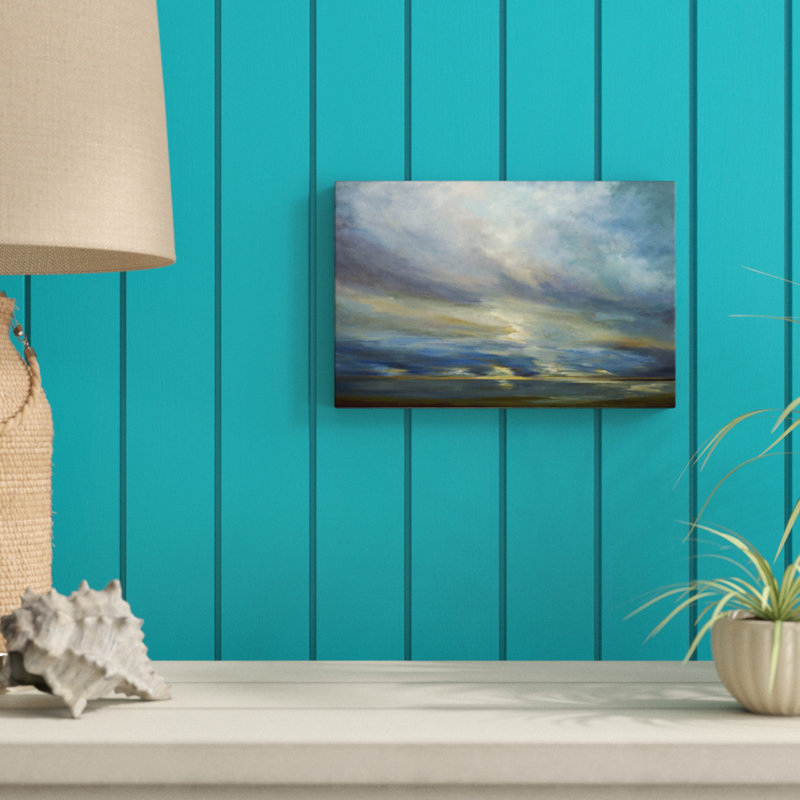 «Clouds on The Bay I», peinture sur toile, H 8 po x l 12 po