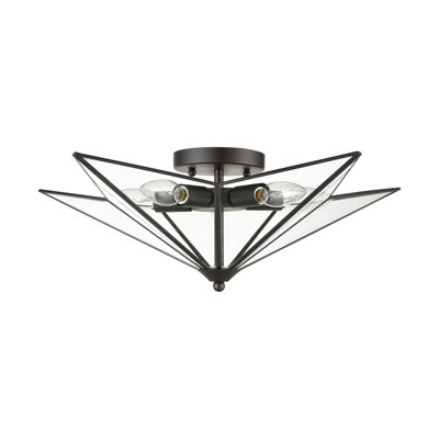 Moravian Star 21'' Wide 5-Light Flush Mount - Oil Rubbed Bronze