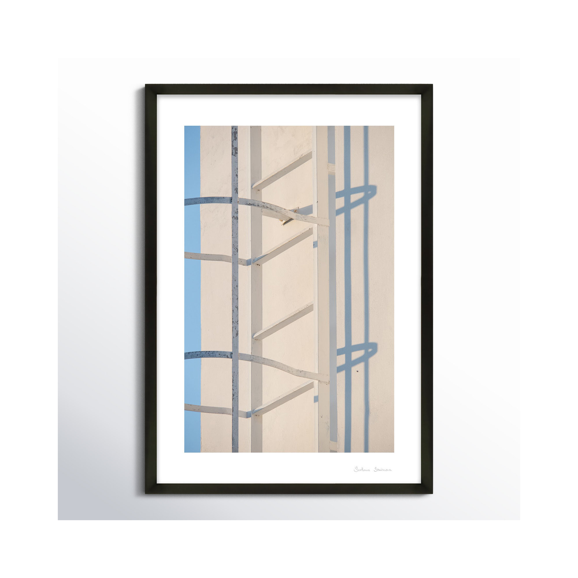 Lowell White Fragments from Greece 3 by Svetlana Smirnova - Picture Frame Photograph, 30" H x 21" W x 1.25" D, Black