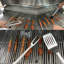 Ensemble d'outils pour barbecue, ensemble d'accessoires de cuisine pour l'extérieur, housse de pluie, housse de protection en fonte, couteau à barbecue, fourchette et couteau