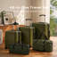 Ensemble de 5 valises rigides en PP avec sac de voyage pliable et trousse de toilette, valises roulantes à 360 °
