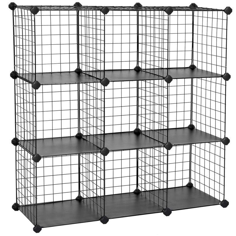 Sumire 96cm H x 96cm W Metal Cube Bookcase