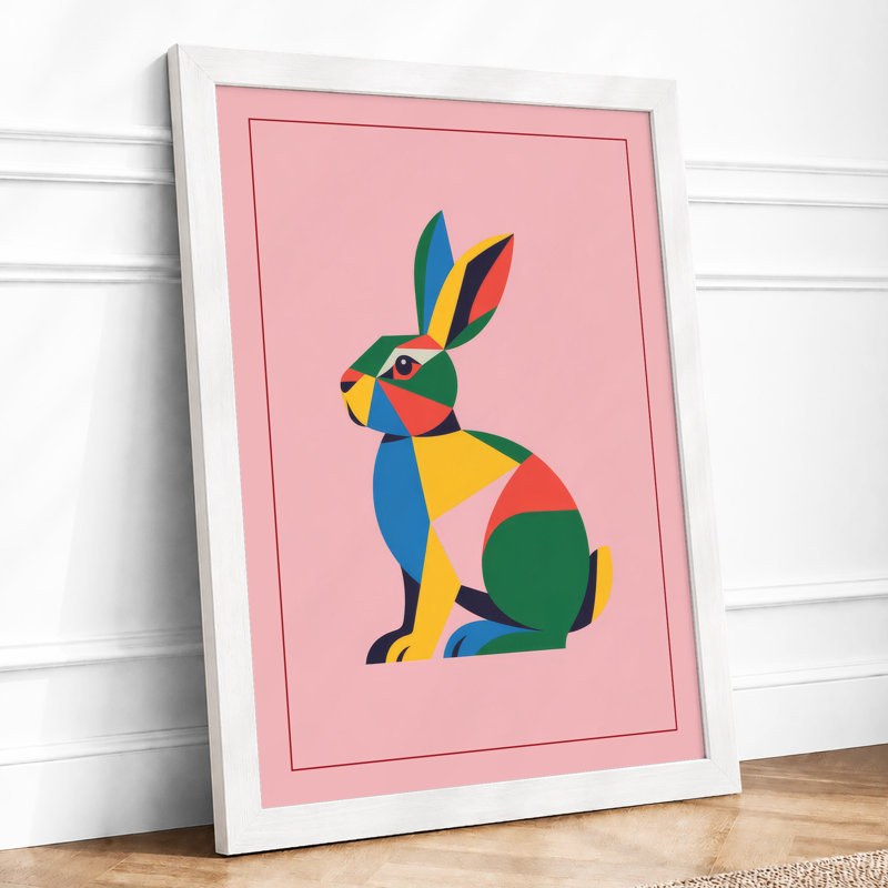 Geometric Rabbit Modern - Print, A4 - 29.7 x 21.0 cm, White