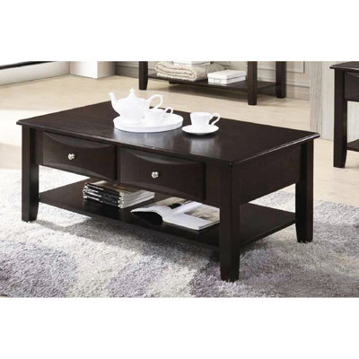 Two Coffee Table In Rich Brown Color With Artfully Designed Drawers
