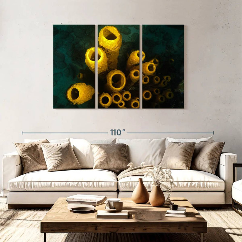 Brampt Yellow Pipe Corals, 48" H x 74" W