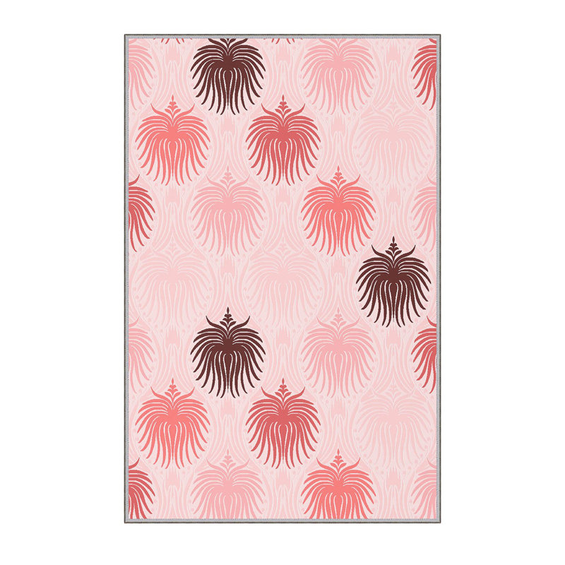 Stylish Hall Carpet, 2.6 x 6.6 Feet, 100% Polyester, 0.3 in Pile Height | Antibacterial, Non-Slip PVC Felt Dot Underside | 3D Digital Print, Machine Washable, Ideal for Entryway & Living Spaces