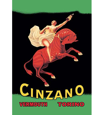 Affiche rétro cinzano par leonetto, cappiello affiche