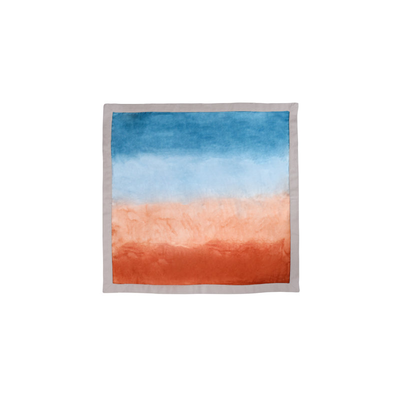 Sunset Horizon Tie-Dye Napkin Set, Orange/Blue