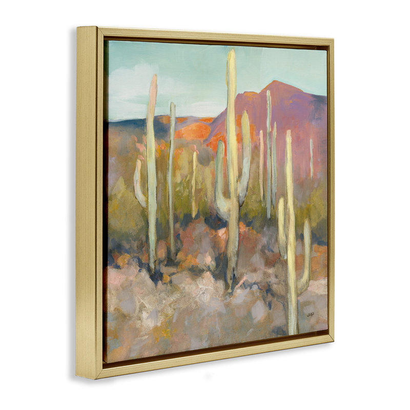 Paysage de désert de cactus doux, Or, H 18 po x l 18 po