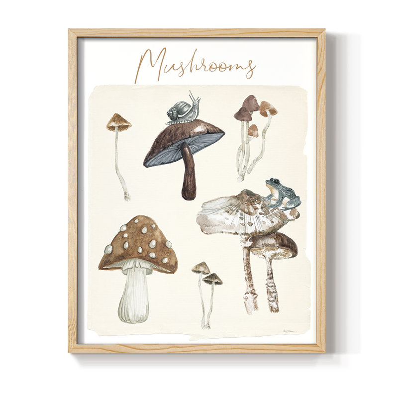 " Mushroom Chart ", Natural, 11" H x 9" W