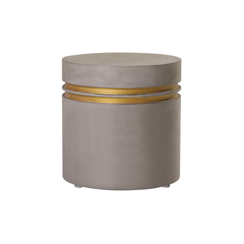Perpetual Outdoor Round Side Table, Slate Gray, 16''