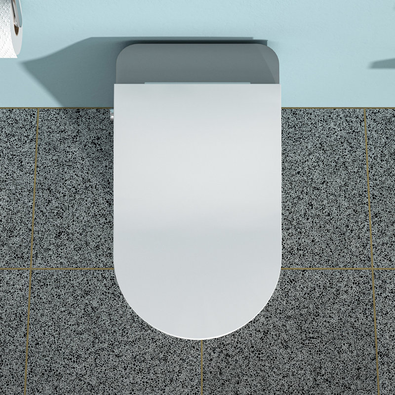 Bidet de toilette moderne et moderne - chasse d'eau à capteur de pied, siège chauffant, séchoir à air chaud, écran à DEL, économie d'énergie avancée avec affichage, zéro eau