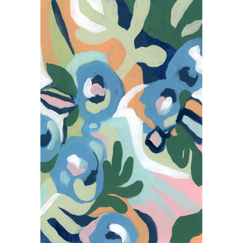 Bright Floral Dance I - Wrapped Canvas Painting, 46cm H x 30cm W