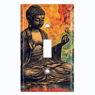 Couvercle de plaque d'interrupteur en métal; Bouddha assis taille standard US 1 Gang