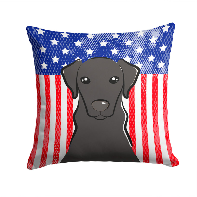  Coussin 14 "American Flag, 14 po x 14 po, Labrador noir
