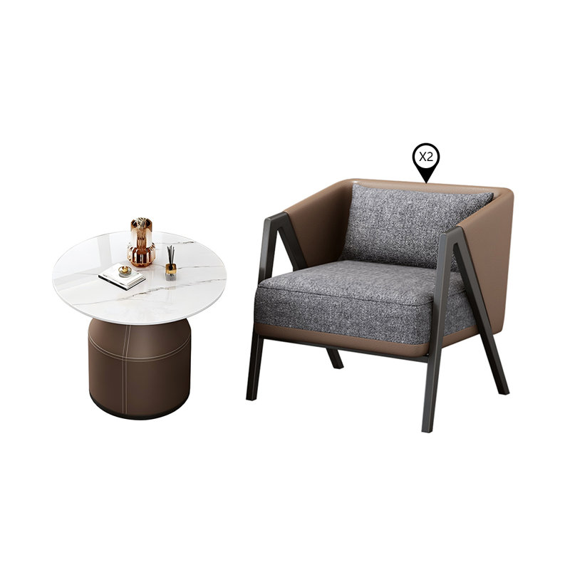 Ensemble de 2 chaises en cuir fritté blanc et noir