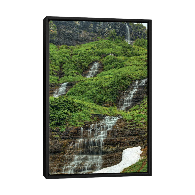 « cascades » par bill sherrell, reproduction d’impression sur toile tendue, H 26 po x l 18 po x P 1,5 po, Pas de tapis