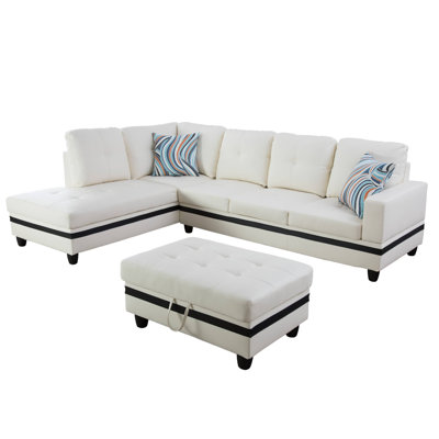 Betson 103.5" Wide Sofa & Chaise with Ottoman