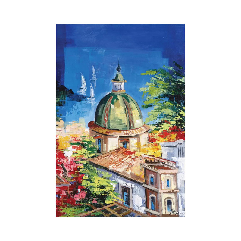 Positano by Roberto Di Viccaro - Wrapped Canvas Painting, 20.32 cm H x 30.48 cm W