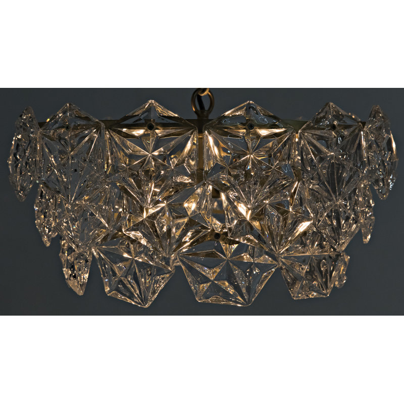 Neive Antique Brass 4-Light Tiered Crystal Chandelier