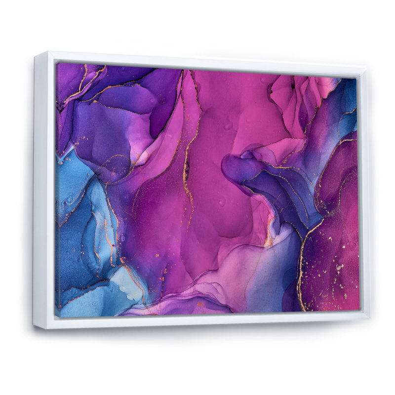 «Mauve et bleu», impression sur toile, Toile à cadre flottant blanc, H 30 po x l 40 po
