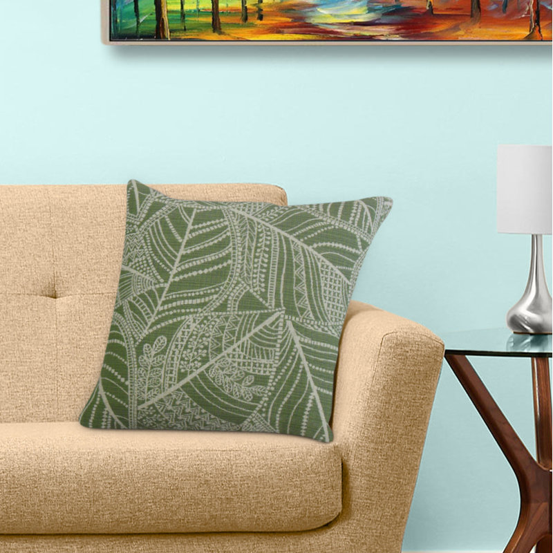 Coussin Zandophen, 26 po x 26 po, Coussin décoratif, Vert