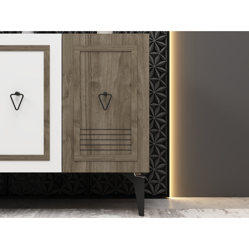 Abreha 150cm Sideboard, Brown/White