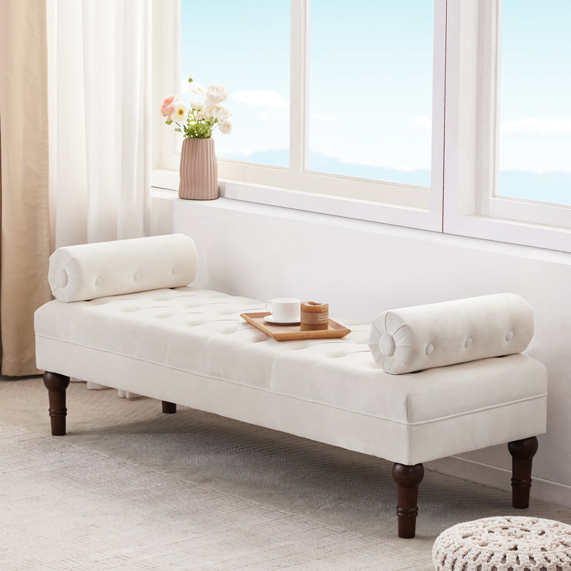 Banc rembourré 60,2 po Beene, Beige