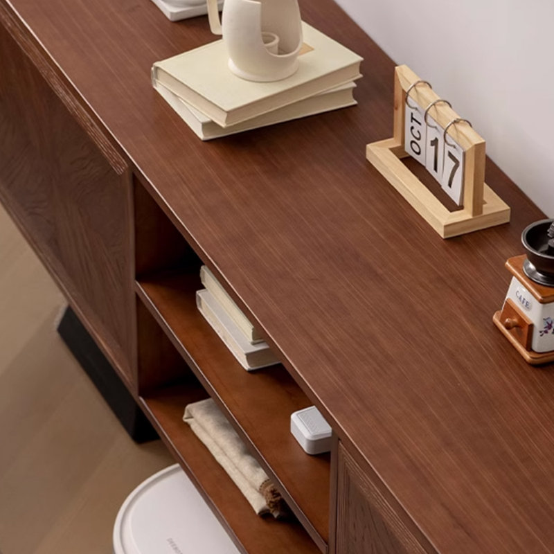 Simple design solid wood TV cabinet, 78.74"