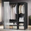 Industrial Heavy Duty Metal Open Wardrobe With Shelves And Drawers