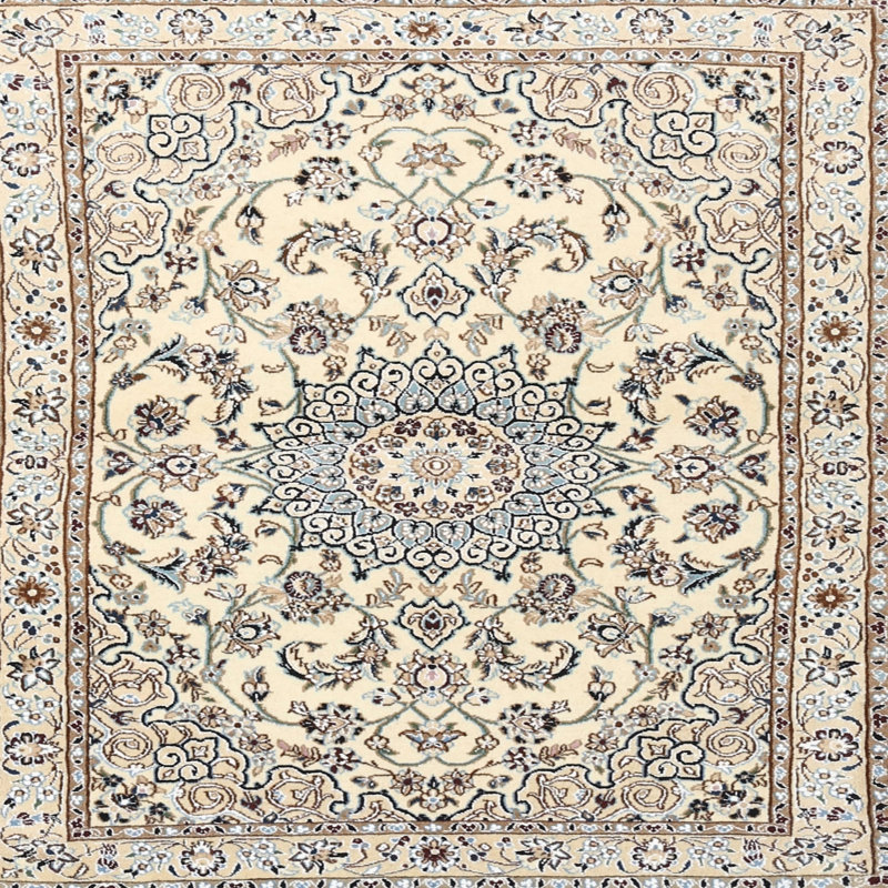 Tapis traditionnel beige / gris Guild, Rond 8 pi