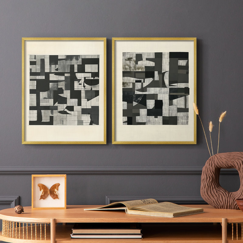 ABSTRACT Series DCCCXC-Premium Framed Print -Ready to Hang - No Nails Required - No Nails Required, Bois naturel