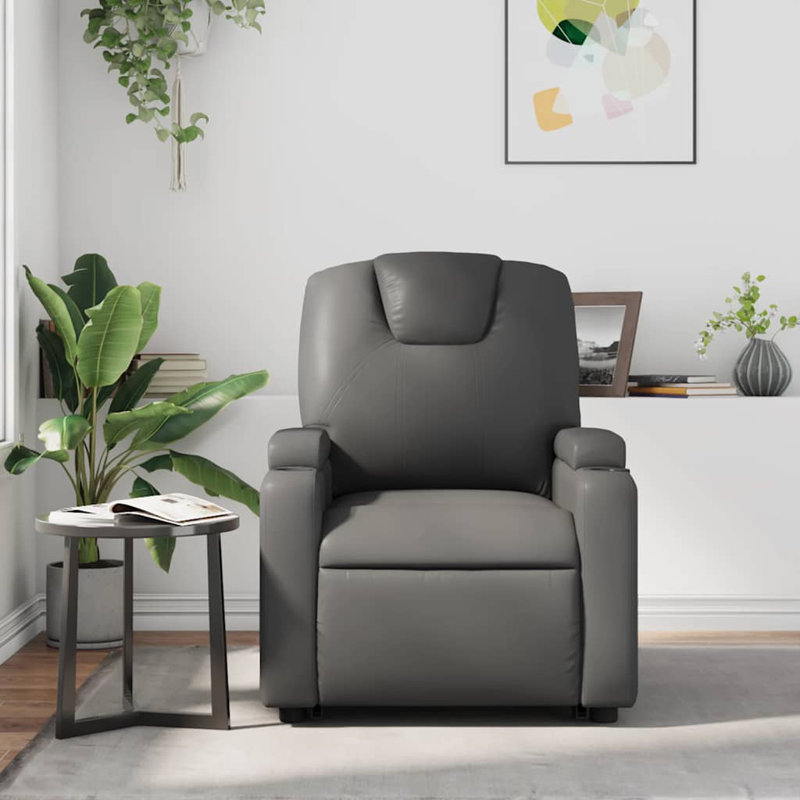 vidaXL Recliner Chair, Adjustable, Cream Polyester, Power