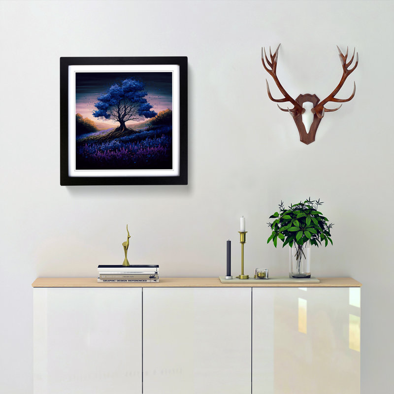 Single Picture Frame Print on Wood, Black