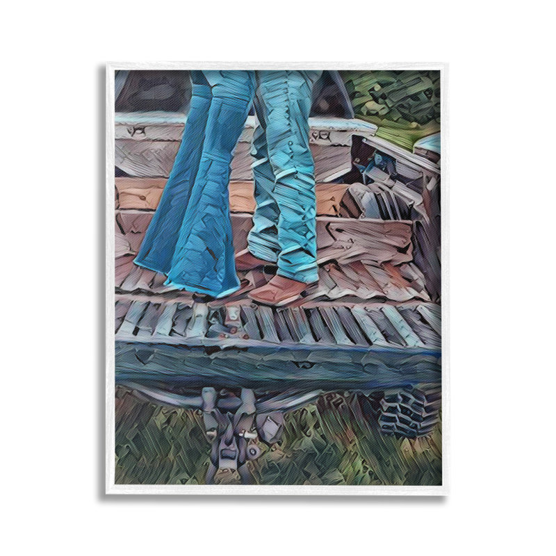 «Country Couple in Pickup», art de la giclée encadrée par Jesse Keith, Giclée encadrée blanc bord de mer, H 30 po x l 24 po