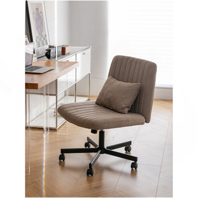 Chaise de bureau en lin Criss Cross - réglable, sans accoudoirs, pour la maison et plus