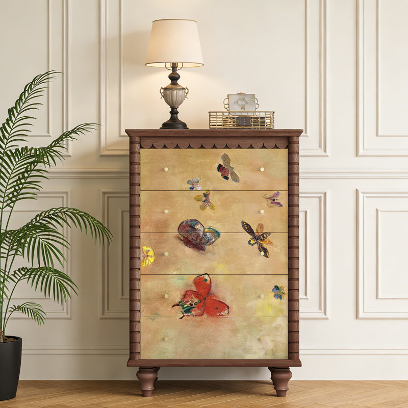 Commode d'entrée Mid-Century en bois massif, Brun
