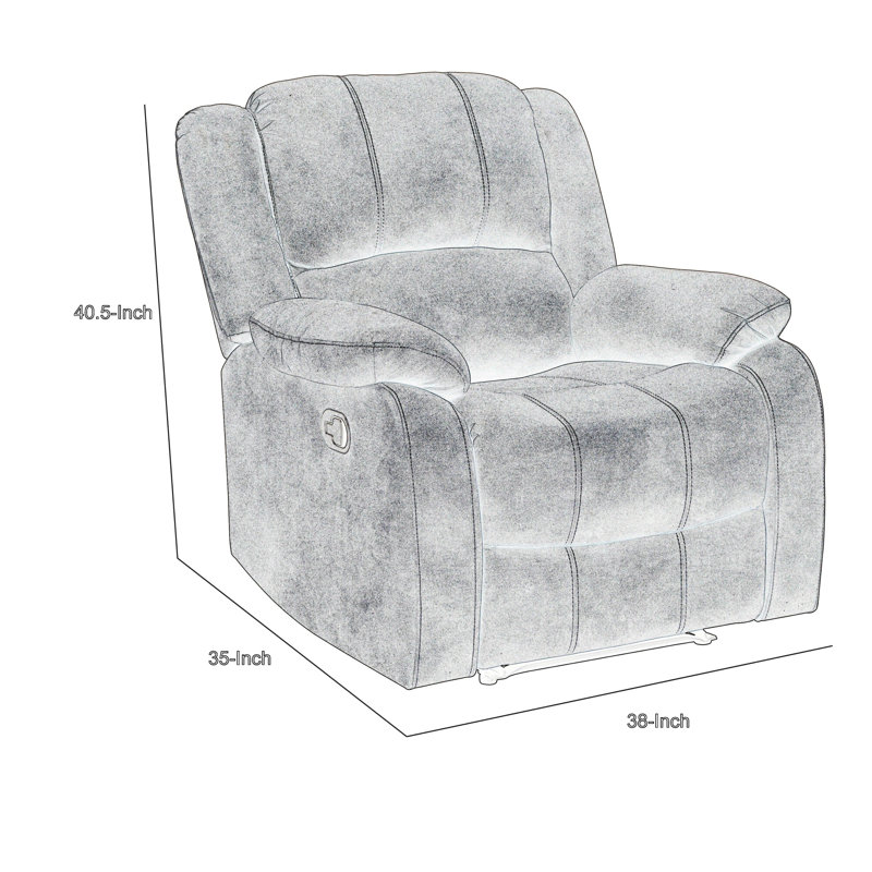 Fauteuil inclinable manuel de 38 po de largeur en faux cuir Deondray