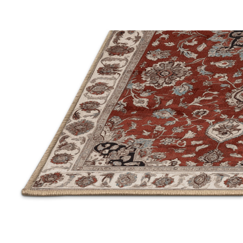 Machine Washable Persian Brown Area Rug, Rectangle 5' x 8'