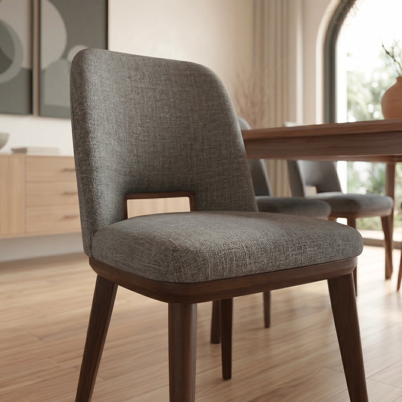 Chaise d'appoint en tissu Kyeran, Gris foncé