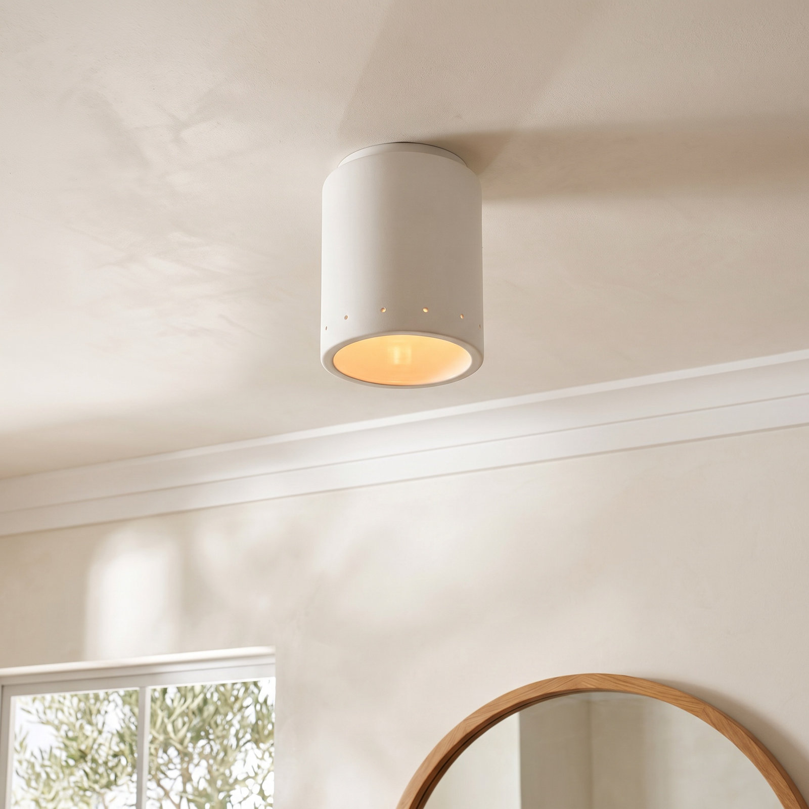Dieterich 7" Single Light Flush Mount, LED (Integrated), Bisque