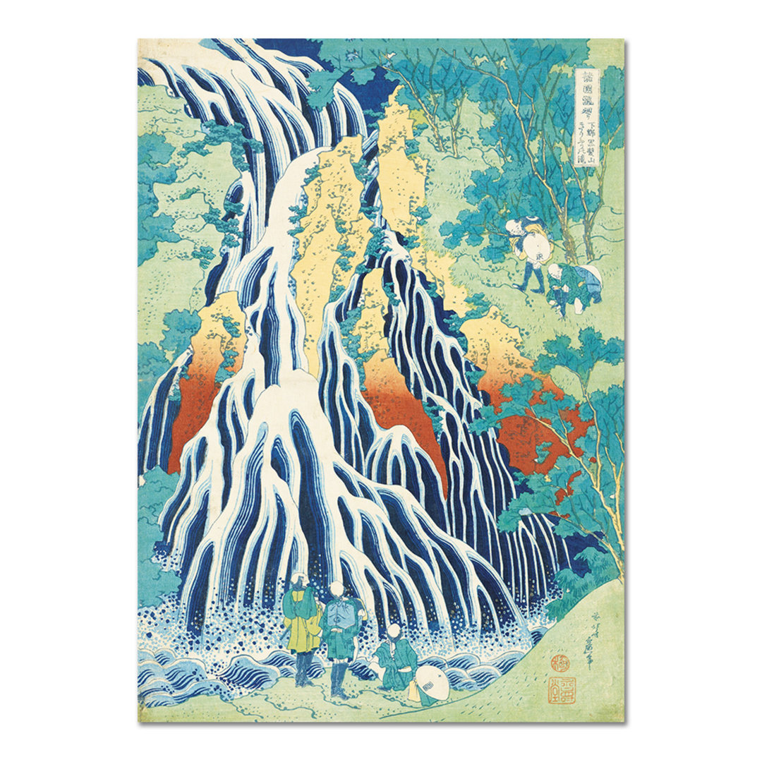 Glasbild Kirifuri-Wasserfall auf dem Berg Kurokami von Hokusai