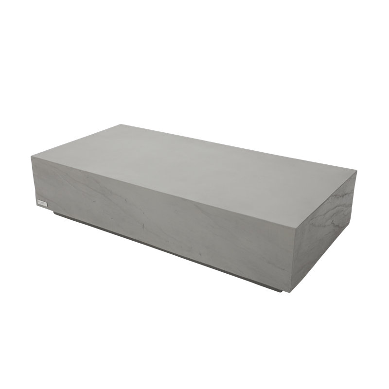 Elementi Home Colorado 60" Rectangular Concrete Coffee Table for Indoor and Outdoor Use, Space Gray